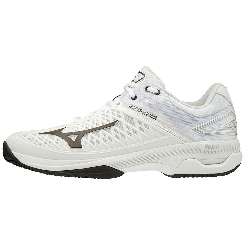 Mizuno Women's Tennis Shoes Wave Exceed Tour 4 CC White/Black - ZGPXBMY-81